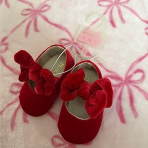 Red Bow Baby Flats